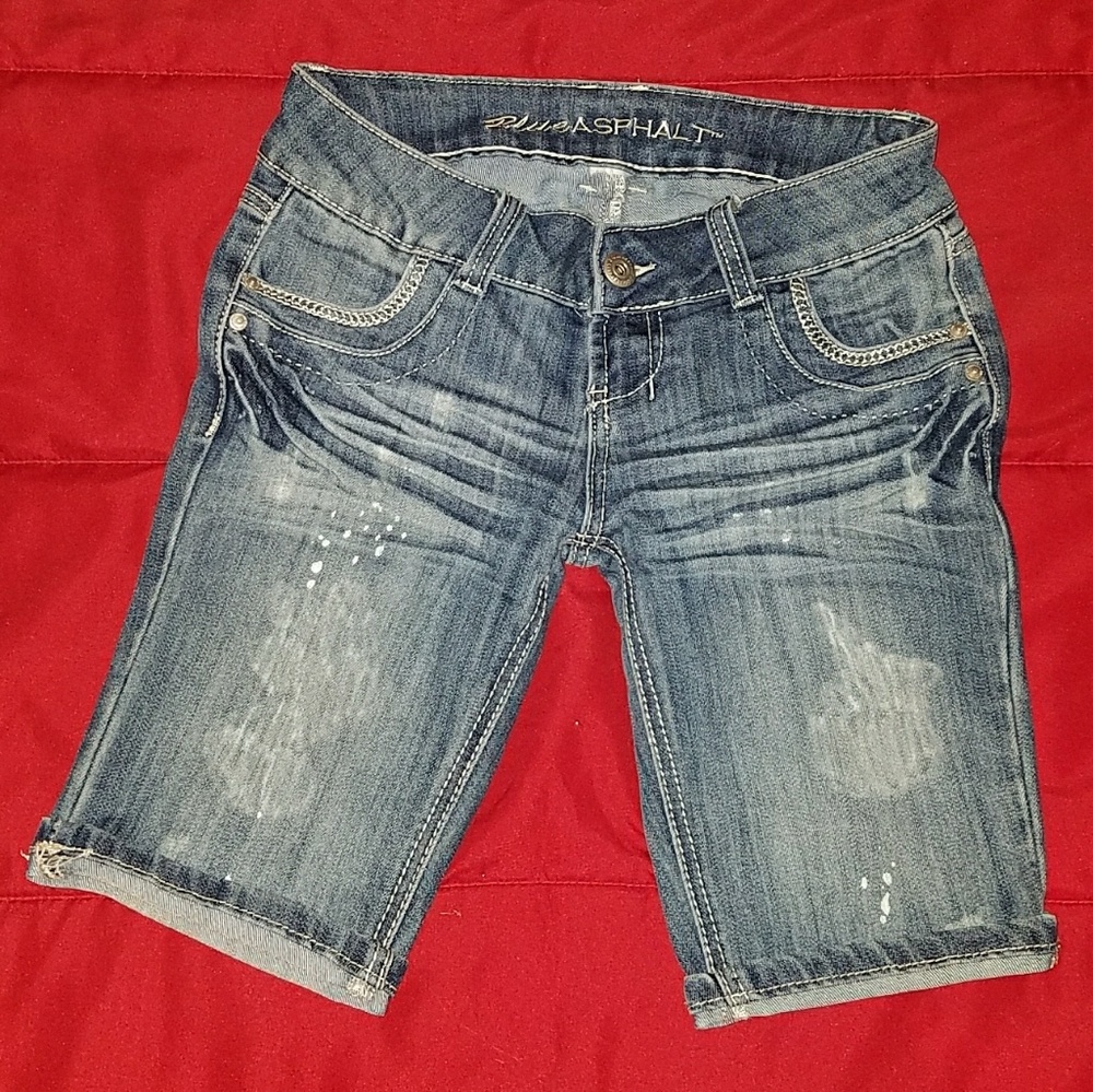 Blue Asphalt Bermuda Shorts